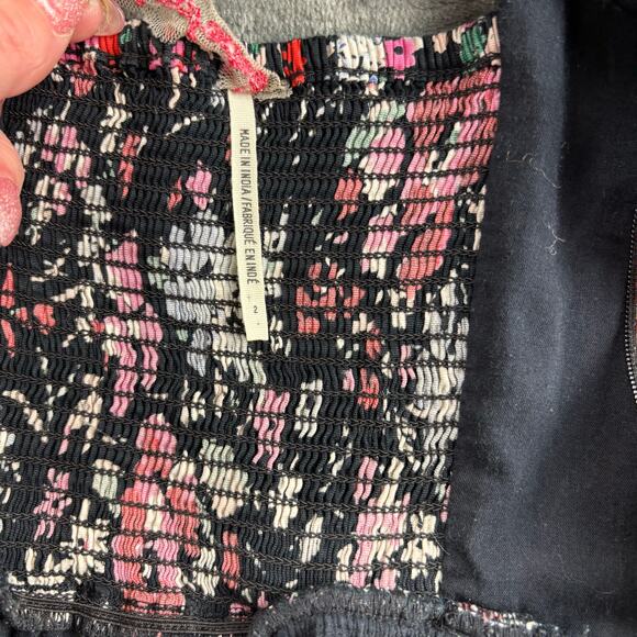 Free People Dress Women 2 Sunkissed Summer Mini Boho Coquette Floral Tulle - Picture 7 of 16